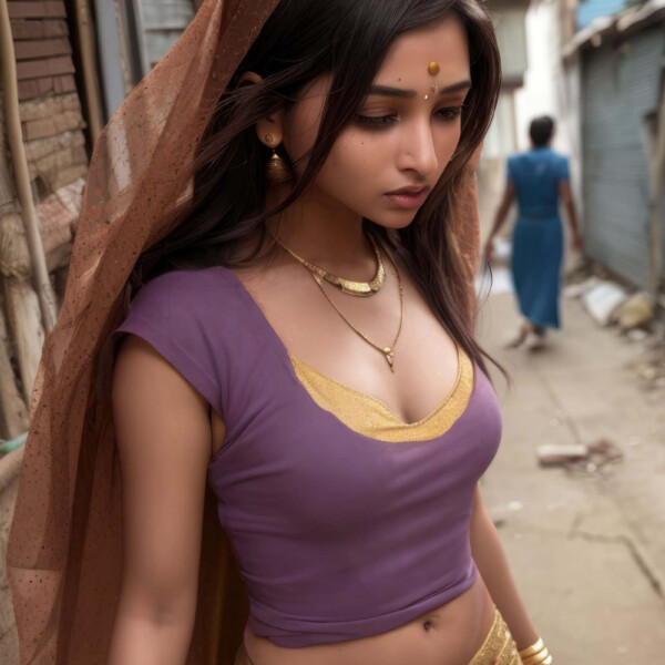 インド路地裏の美女