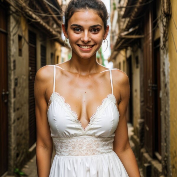 貧困地域で暮らす褐色の美人ブラジル人女性