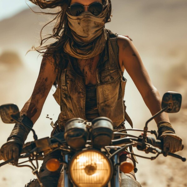 バイクに乗った終末世界の少女