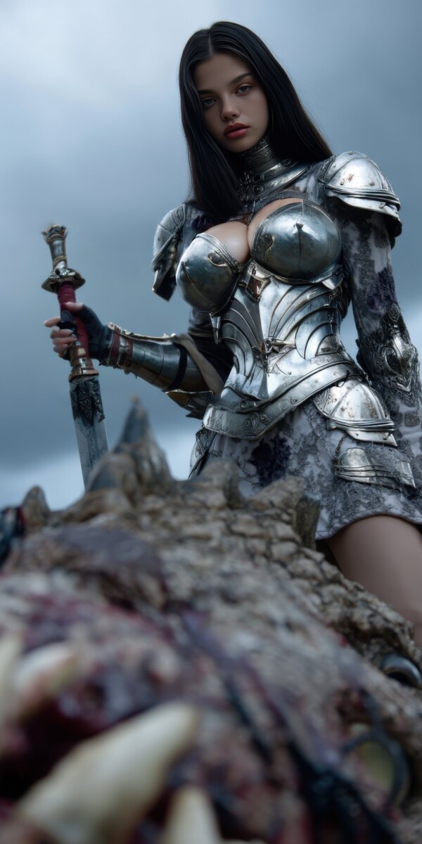 魔物を討伐した傭兵団の美人戦士