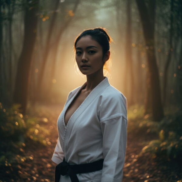 強さを手に入れた巨乳の美人空手家