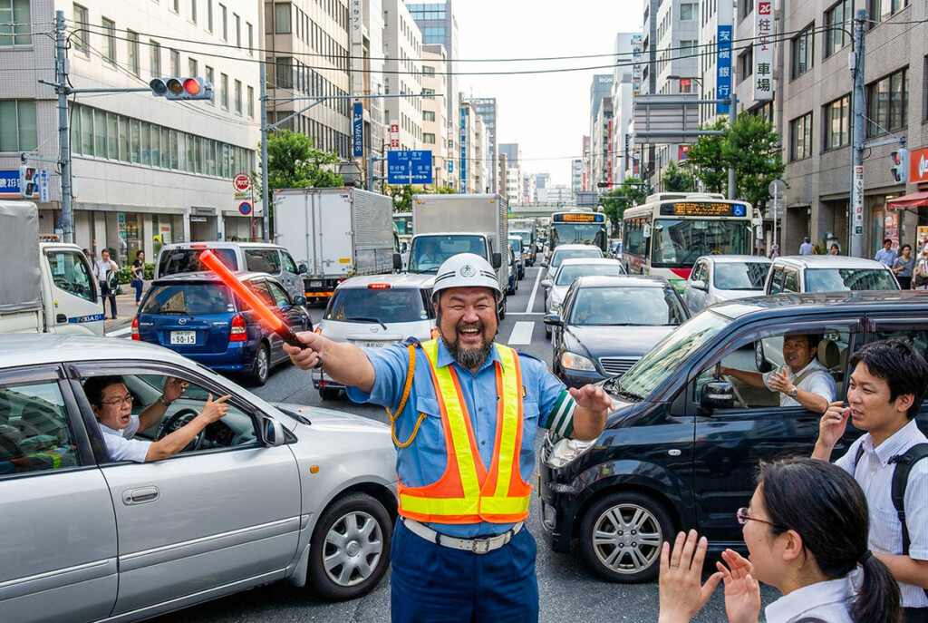 余裕で通してくれる交通整理