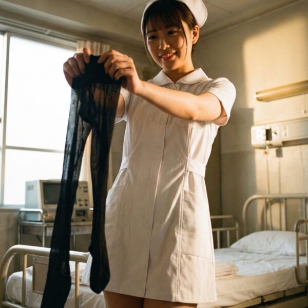 ストッキングを脱いで患者を元気づける優しい美人ナース